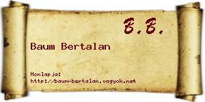 Baum Bertalan névjegykártya